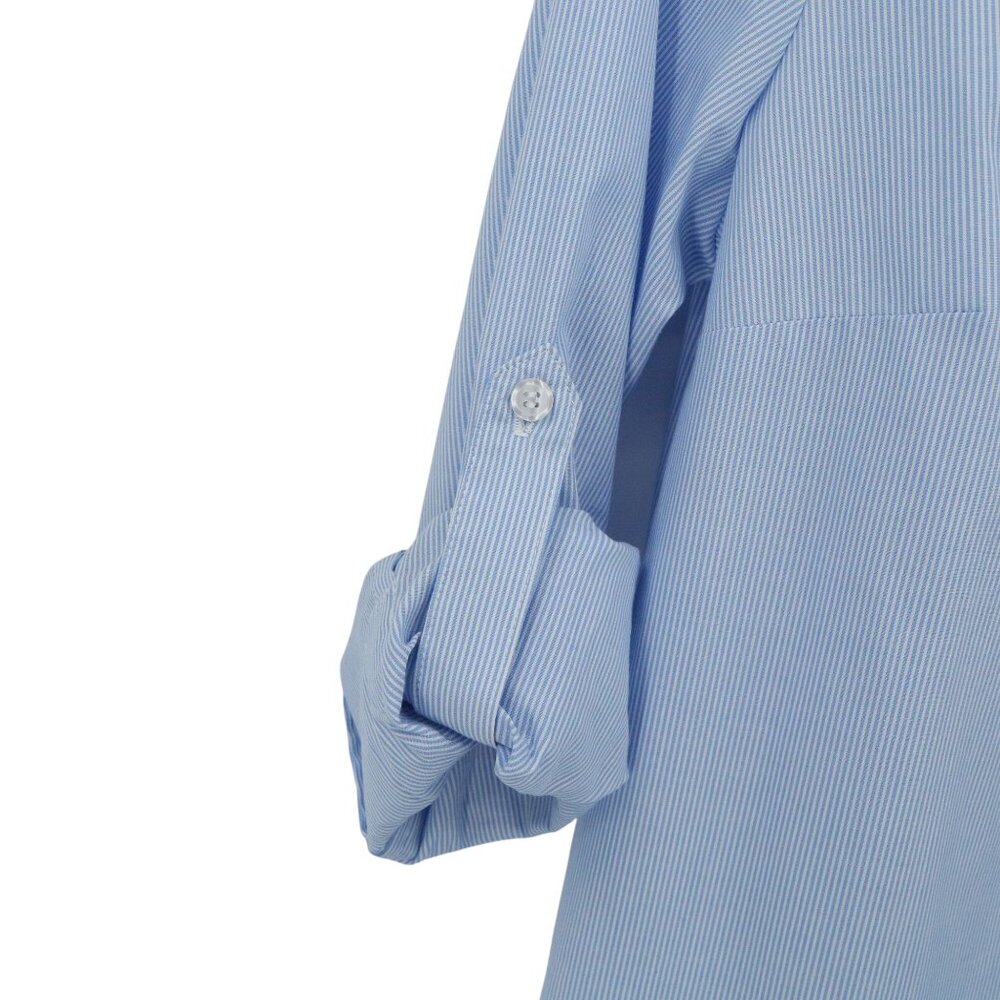 NWT Finley Jenna Striped Ruffled Tiered Shirt Dress Blue White Shirtdress S - Picture 6 of 8